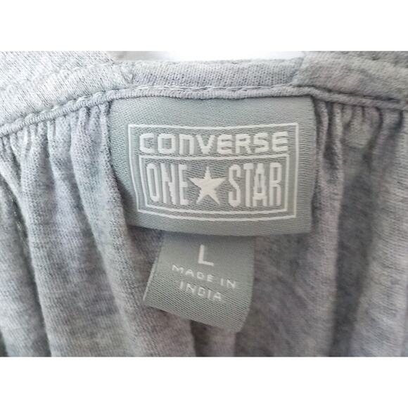 Converse One Star Gray Tank Top Women Large Geometric Print Sleeveless Stretch - Picture 4 of 7